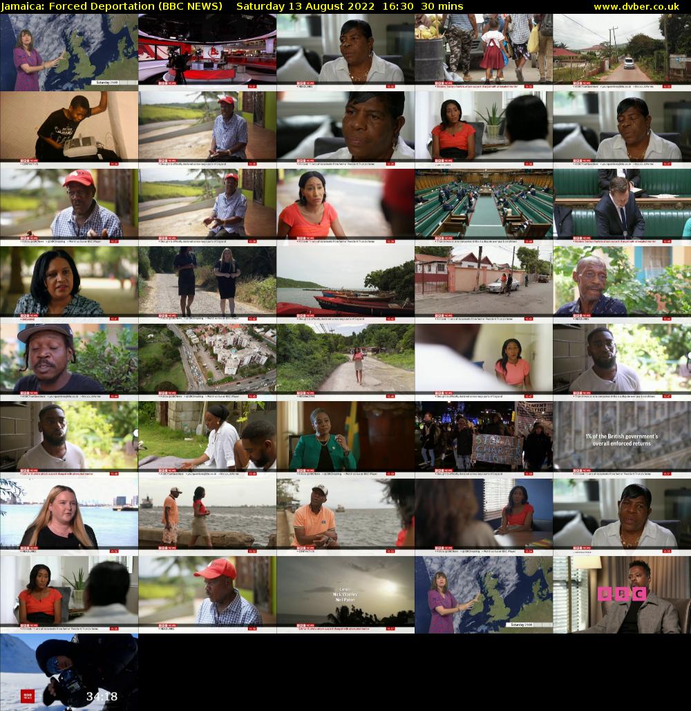 Jamaica: Forced Deportation (BBC NEWS) Saturday 13 August 2022 16:30 - 17:00