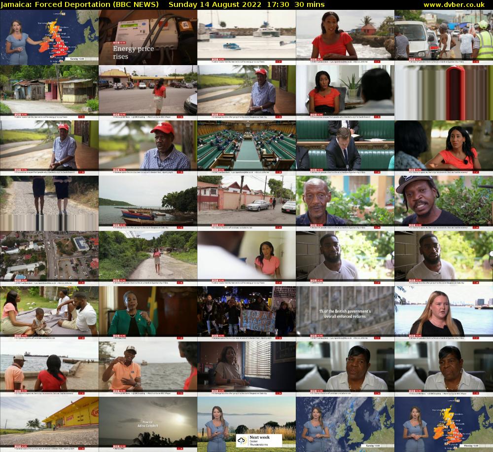 Jamaica: Forced Deportation (BBC NEWS) Sunday 14 August 2022 17:30 - 18:00