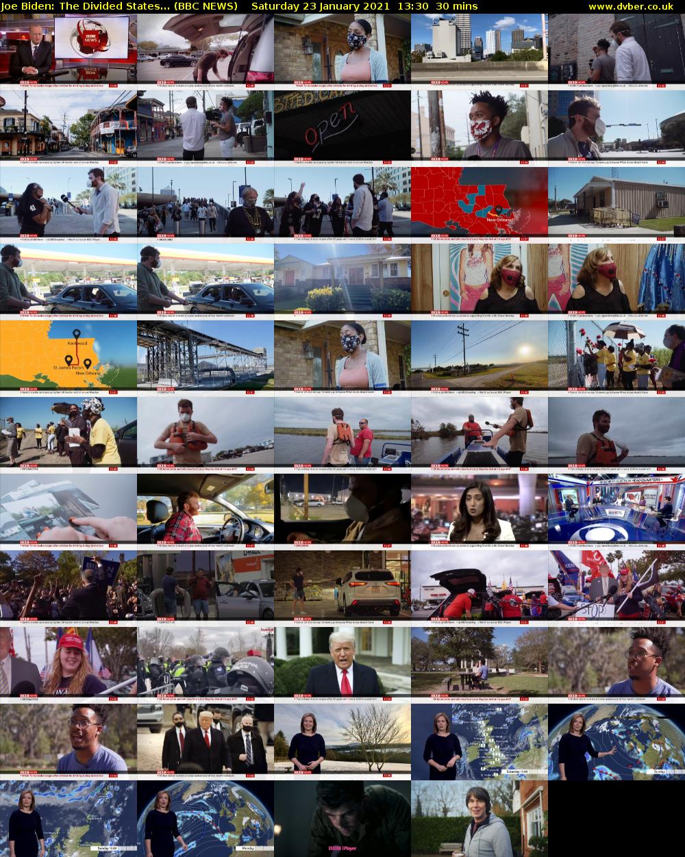 Joe Biden: The Divided States... (BBC NEWS) Saturday 23 January 2021 13:30 - 14:00