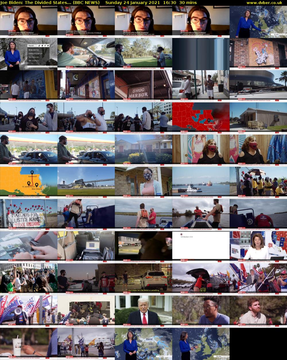 Joe Biden: The Divided States... (BBC NEWS) Sunday 24 January 2021 16:30 - 17:00