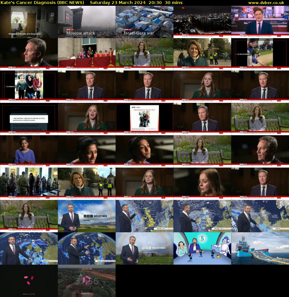 Kate's Cancer Diagnosis (BBC NEWS) Saturday 23 March 2024 20:30 - 21:00