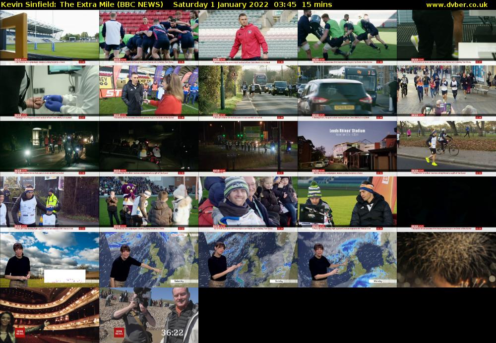 Kevin Sinfield: The Extra Mile (BBC NEWS) Saturday 1 January 2022 03:45 - 04:00