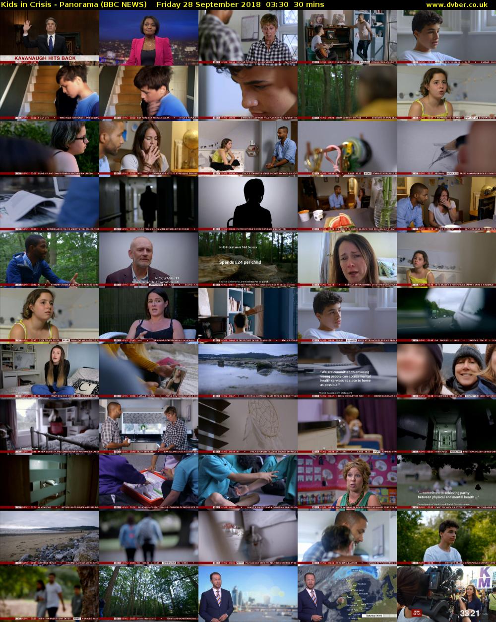 Kids in Crisis - Panorama (BBC NEWS) Friday 28 September 2018 03:30 - 04:00