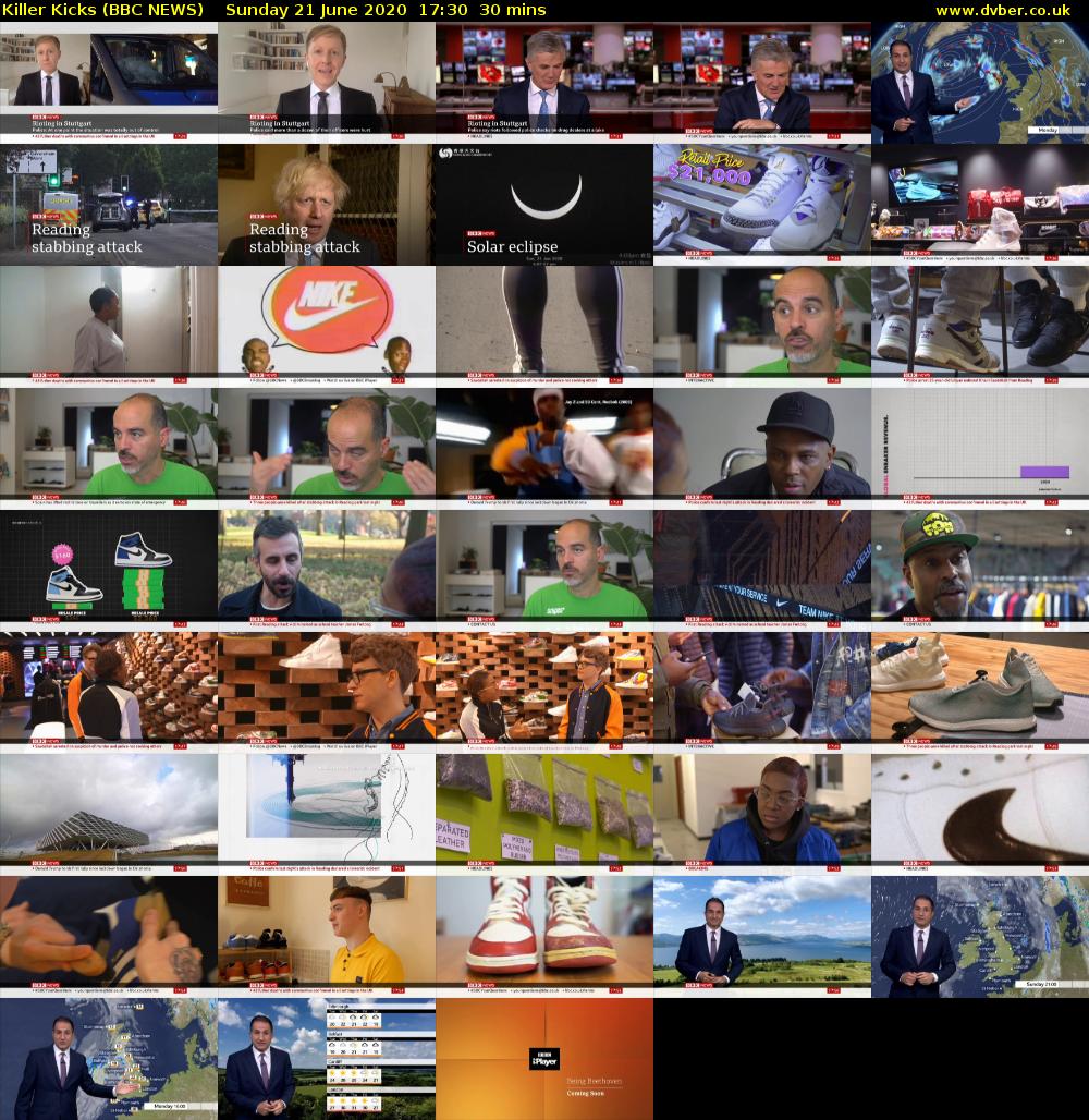 Killer Kicks (BBC NEWS) Sunday 21 June 2020 17:30 - 18:00