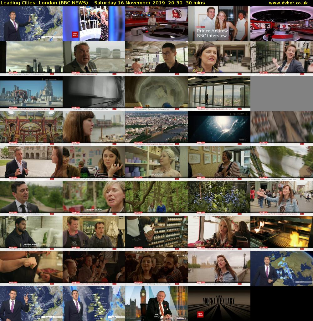 Leading Cities: London (BBC NEWS) Saturday 16 November 2019 20:30 - 21:00
