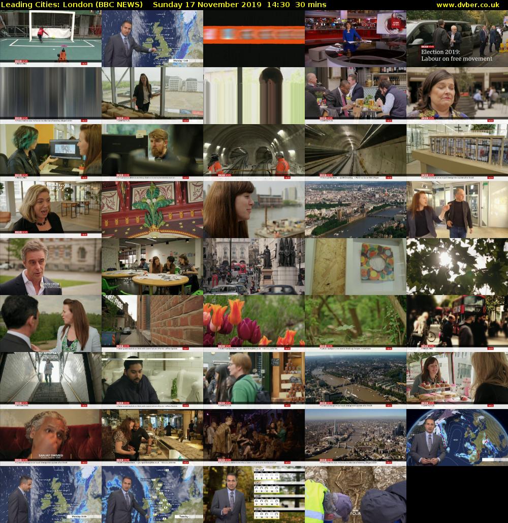 Leading Cities: London (BBC NEWS) Sunday 17 November 2019 14:30 - 15:00