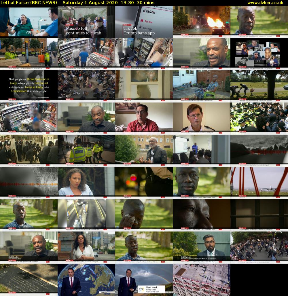 Lethal Force (BBC NEWS) Saturday 1 August 2020 13:30 - 14:00