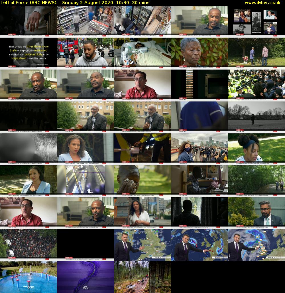 Lethal Force (BBC NEWS) Sunday 2 August 2020 10:30 - 11:00