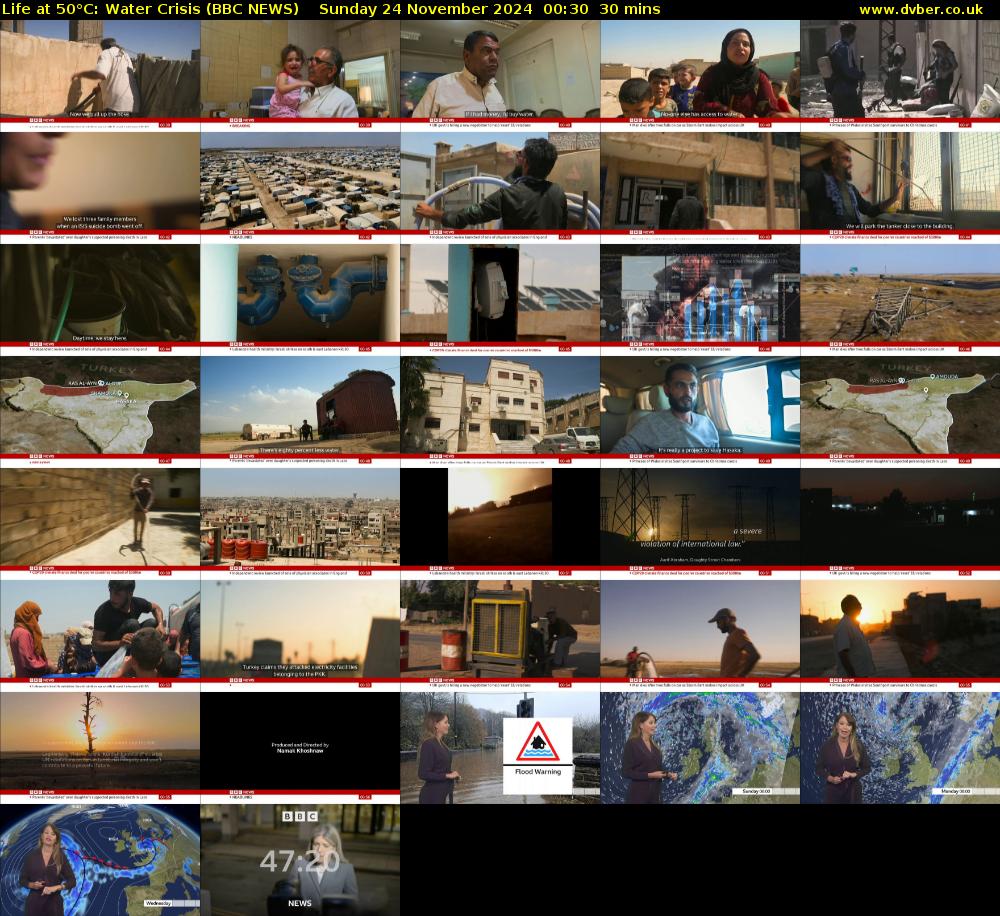 Life at 50°C: Water Crisis (BBC NEWS) Sunday 24 November 2024 00:30 - 01:00