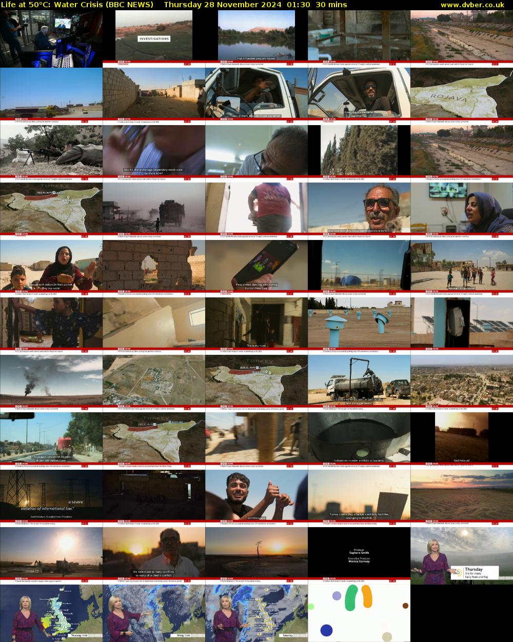 Life at 50°C: Water Crisis (BBC NEWS) Thursday 28 November 2024 01:30 - 02:00