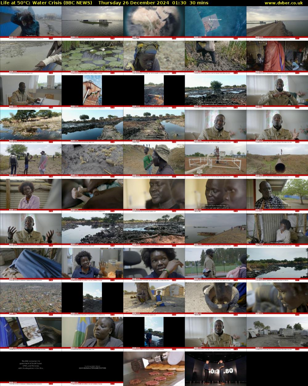 Life at 50°C: Water Crisis (BBC NEWS) Thursday 26 December 2024 01:30 - 02:00