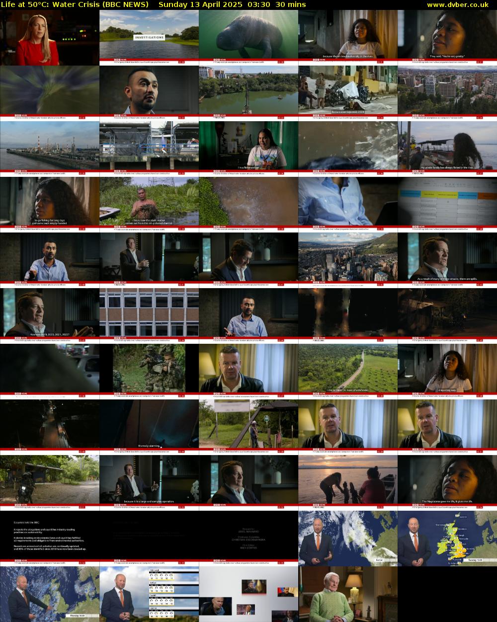 Life at 50°C: Water Crisis (BBC NEWS) Sunday 13 April 2025 03:30 - 04:00