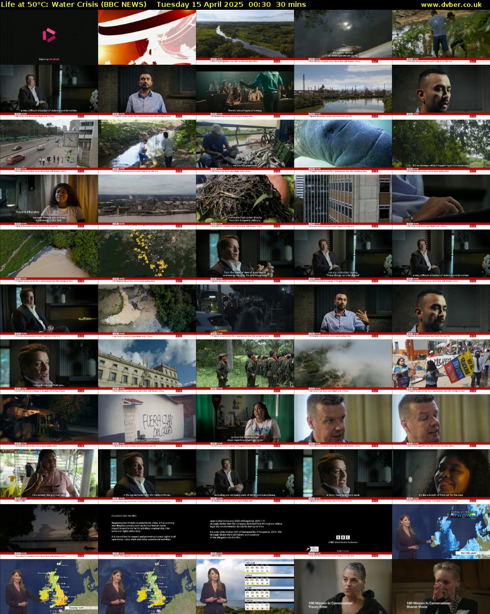 Life at 50°C: Water Crisis (BBC NEWS) Tuesday 15 April 2025 00:30 - 01:00
