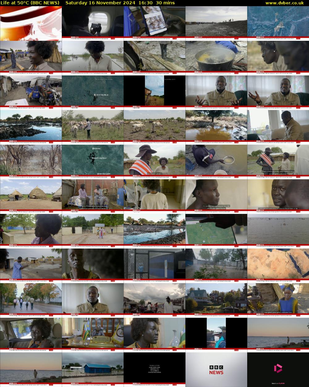 Life at 50°C (BBC NEWS) Saturday 16 November 2024 16:30 - 17:00