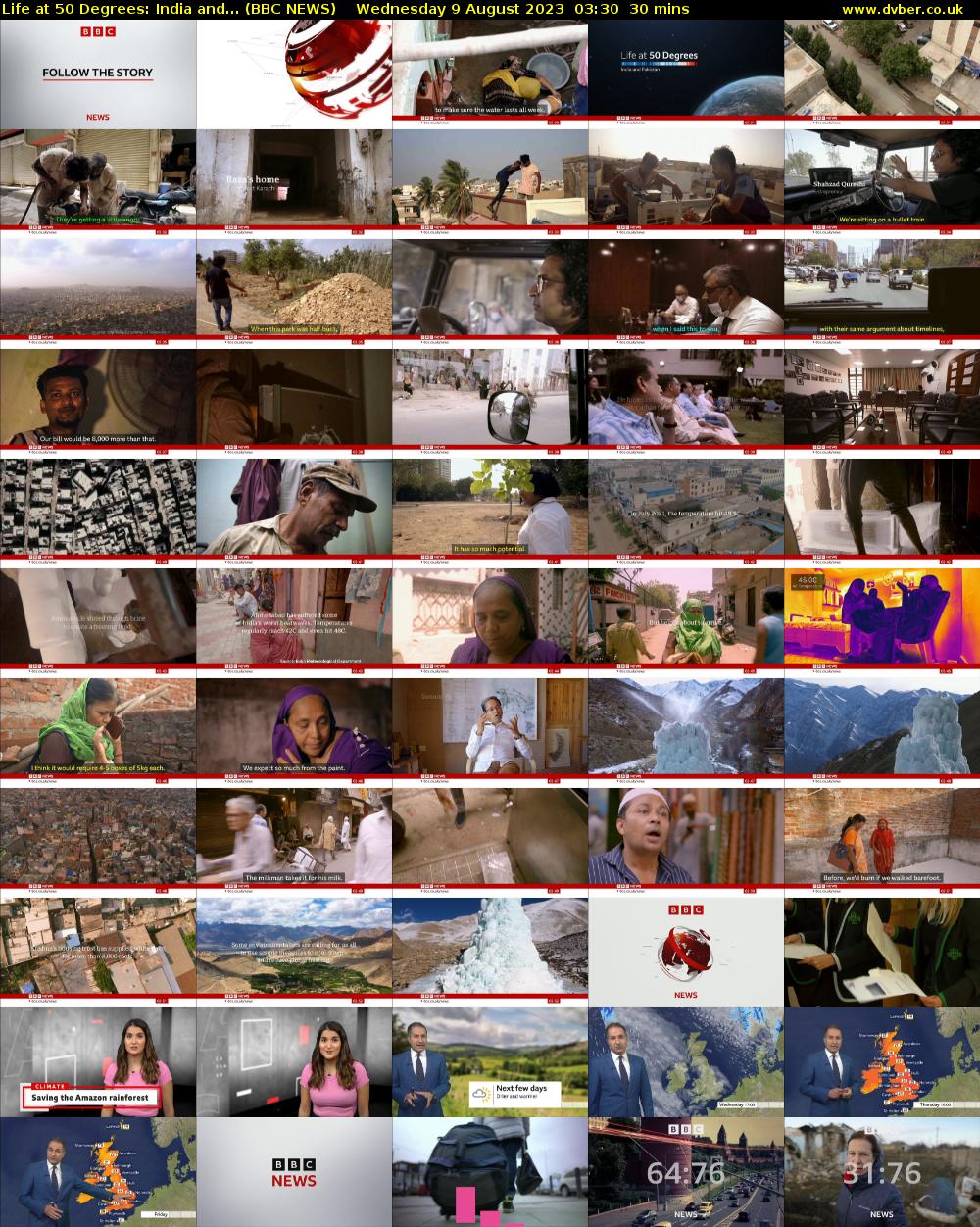 Life at 50 Degrees: India and... (BBC NEWS) Wednesday 9 August 2023 03:30 - 04:00