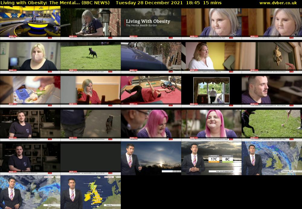 Living with Obesity: The Mental... (BBC NEWS) Tuesday 28 December 2021 18:45 - 19:00