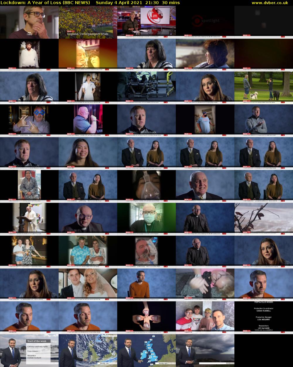 Lockdown: A Year of Loss (BBC NEWS) Sunday 4 April 2021 21:30 - 22:00
