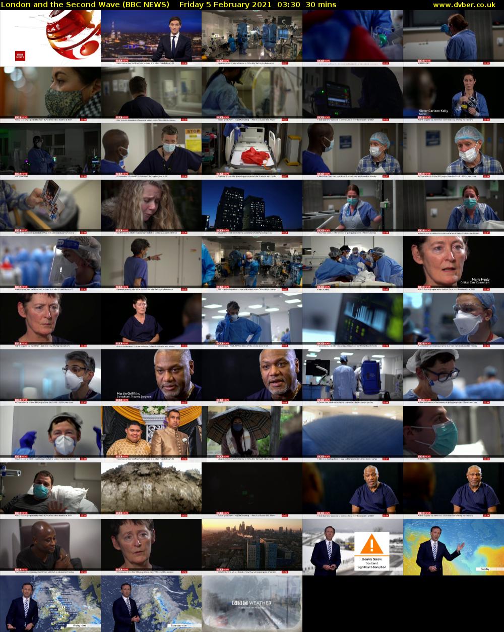 London and the Second Wave (BBC NEWS) Friday 5 February 2021 03:30 - 04:00