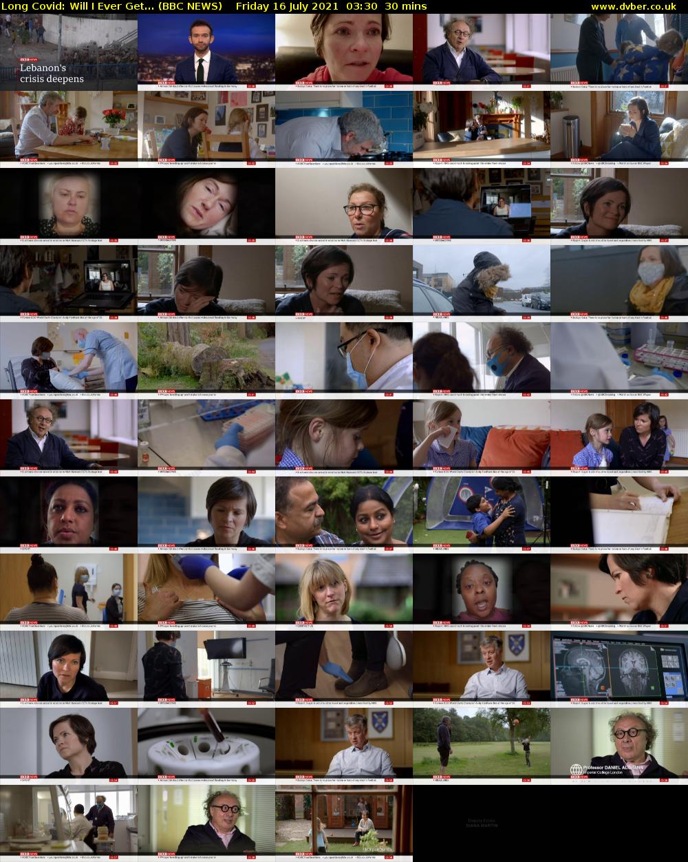 Long Covid: Will I Ever Get... (BBC NEWS) Friday 16 July 2021 03:30 - 04:00