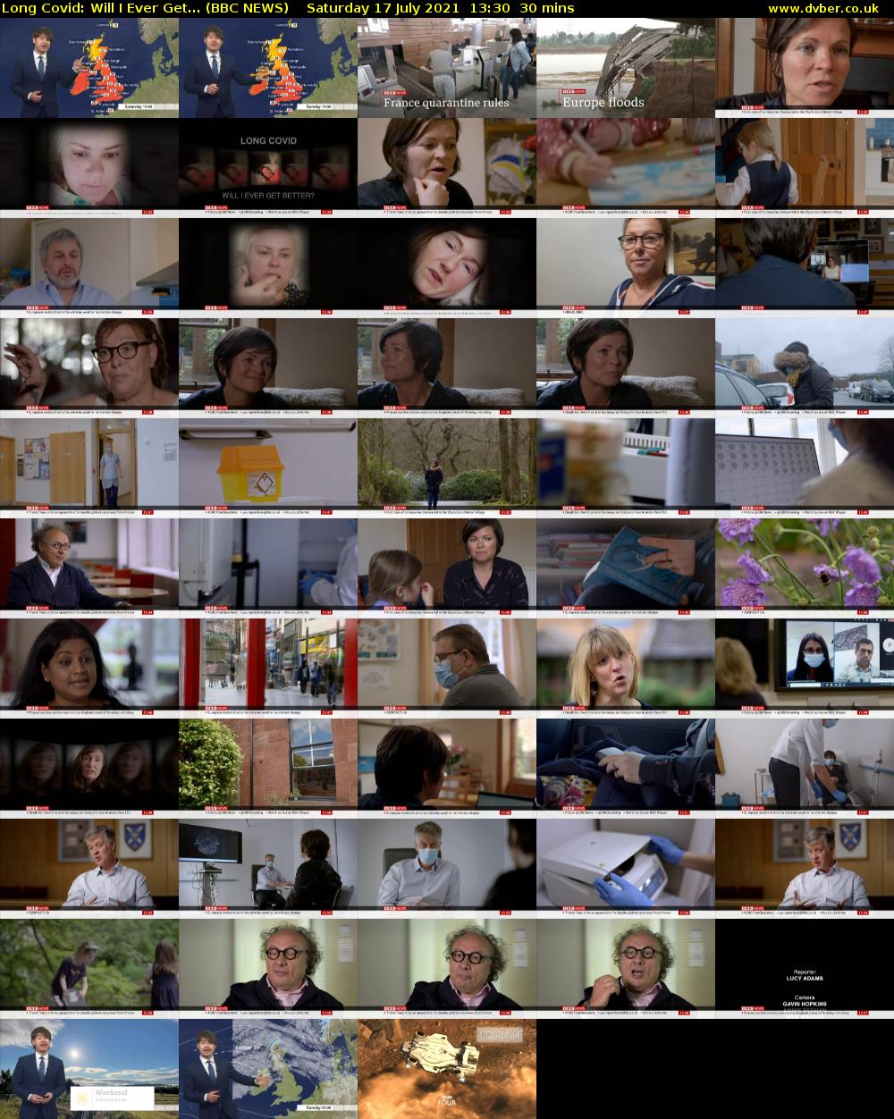 Long Covid: Will I Ever Get... (BBC NEWS) Saturday 17 July 2021 13:30 - 14:00