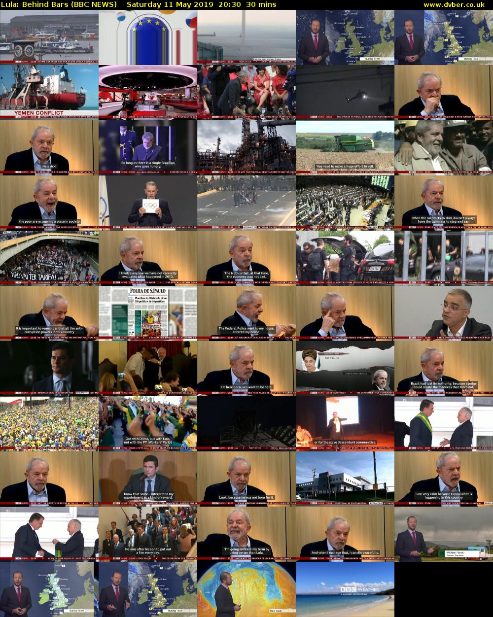 Lula: Behind Bars (BBC NEWS) Saturday 11 May 2019 20:30 - 21:00