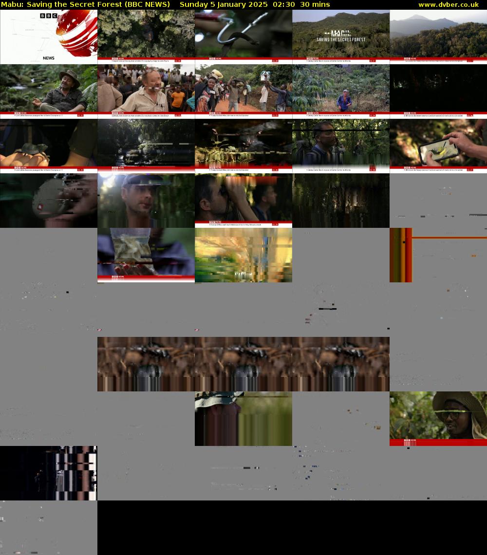 Mabu: Saving the Secret Forest (BBC NEWS) Sunday 5 January 2025 02:30 - 03:00
