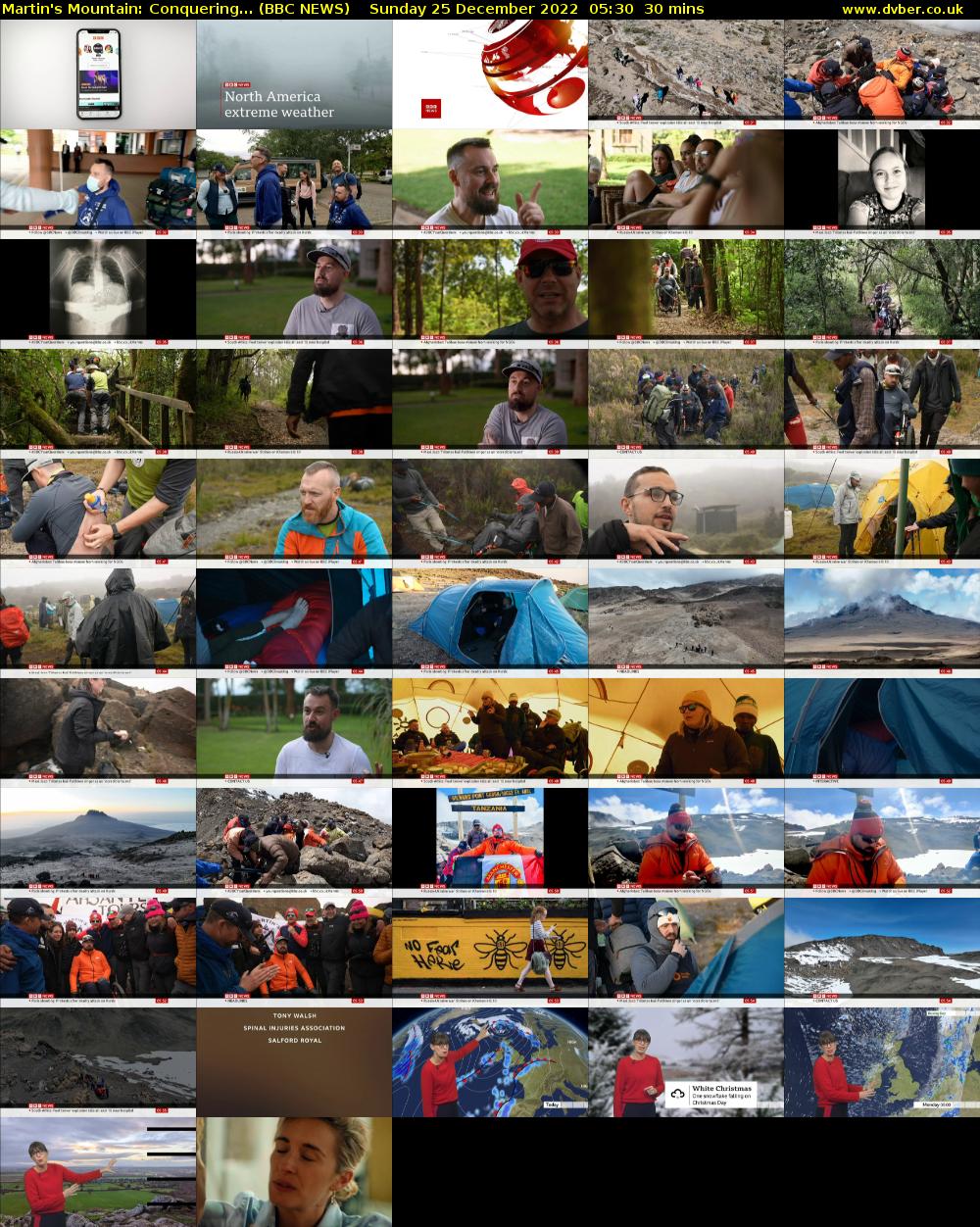 Martin's Mountain: Conquering... (BBC NEWS) Sunday 25 December 2022 05:30 - 06:00