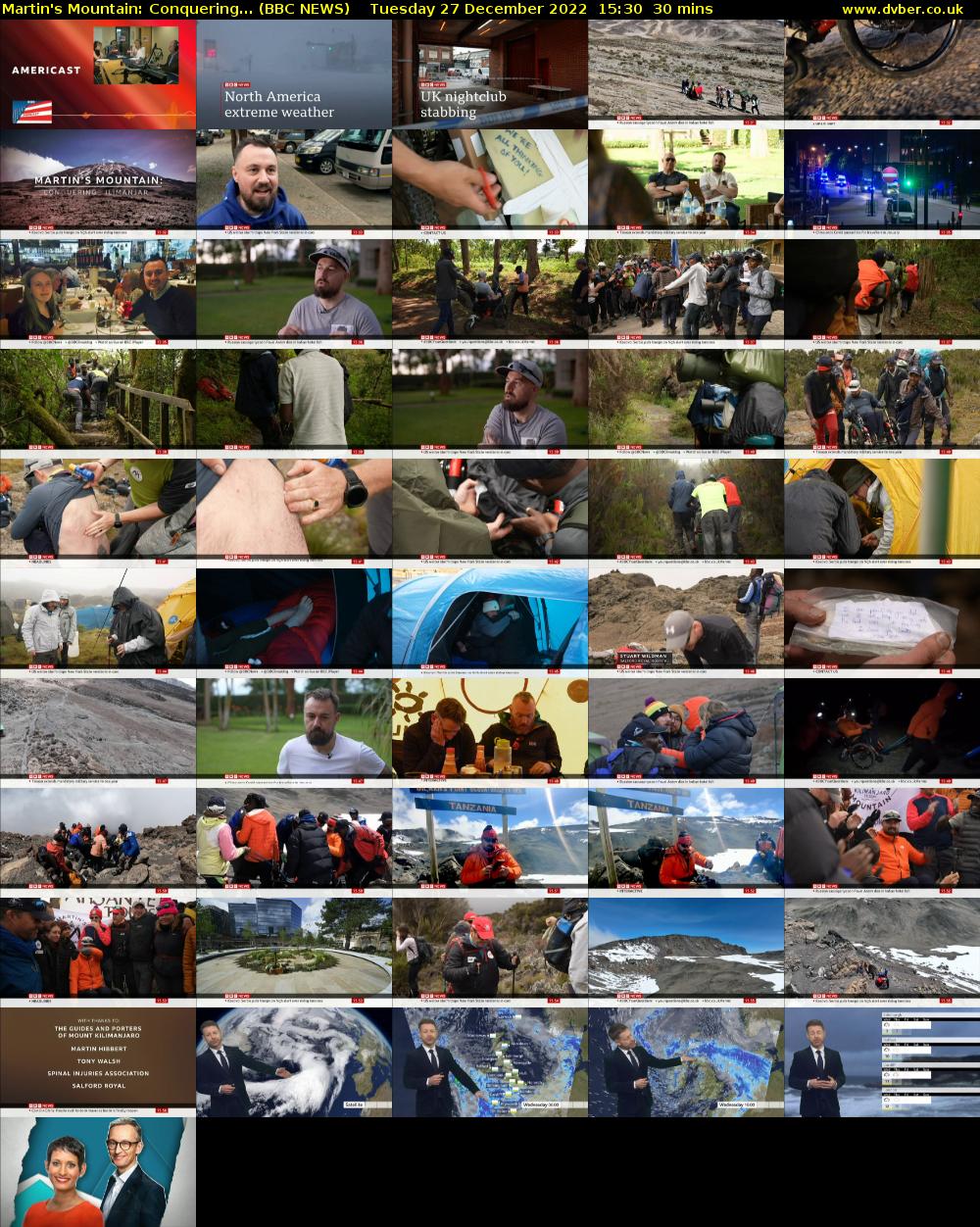 Martin's Mountain: Conquering... (BBC NEWS) Tuesday 27 December 2022 15:30 - 16:00