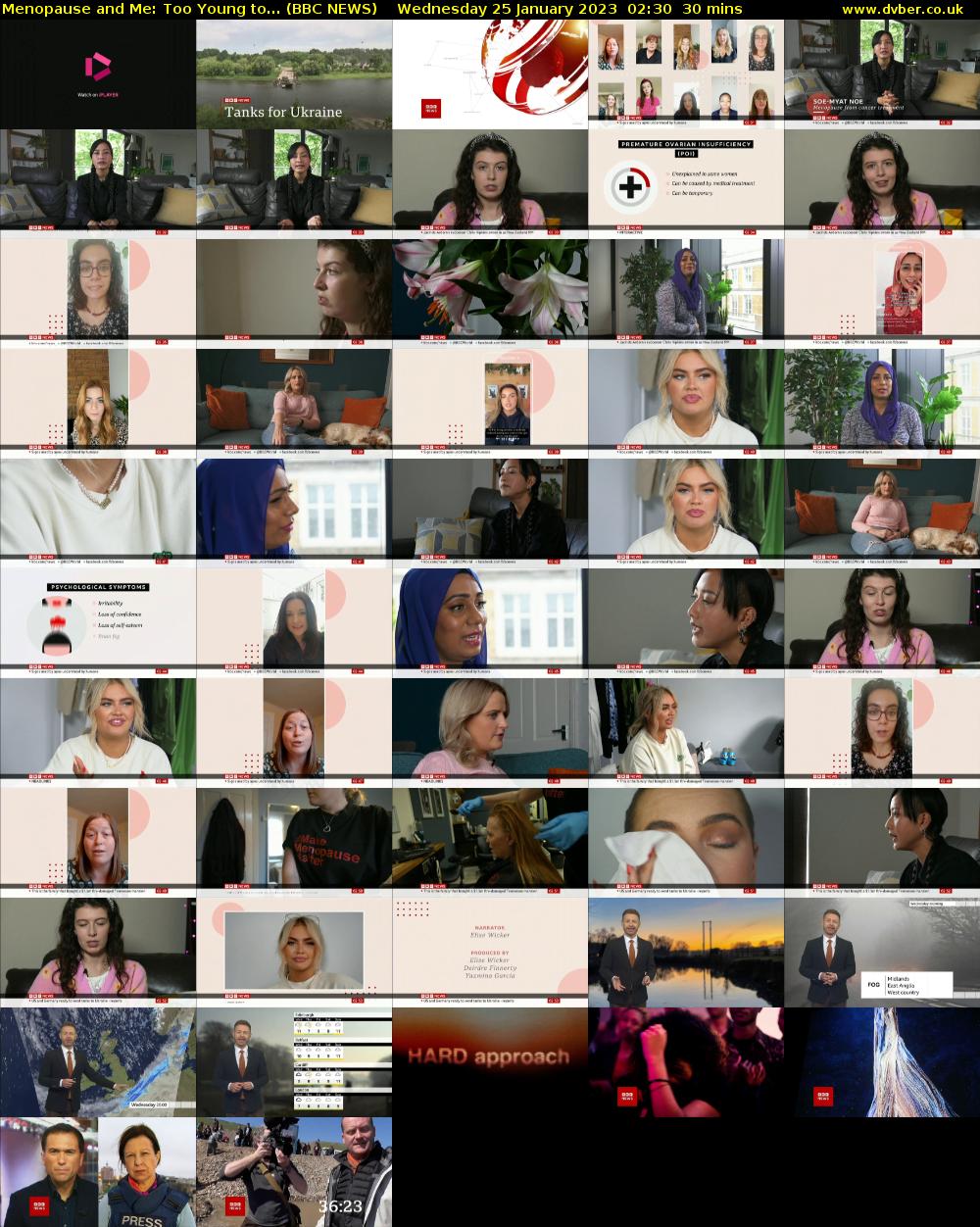 Menopause and Me: Too Young to... (BBC NEWS) Wednesday 25 January 2023 02:30 - 03:00