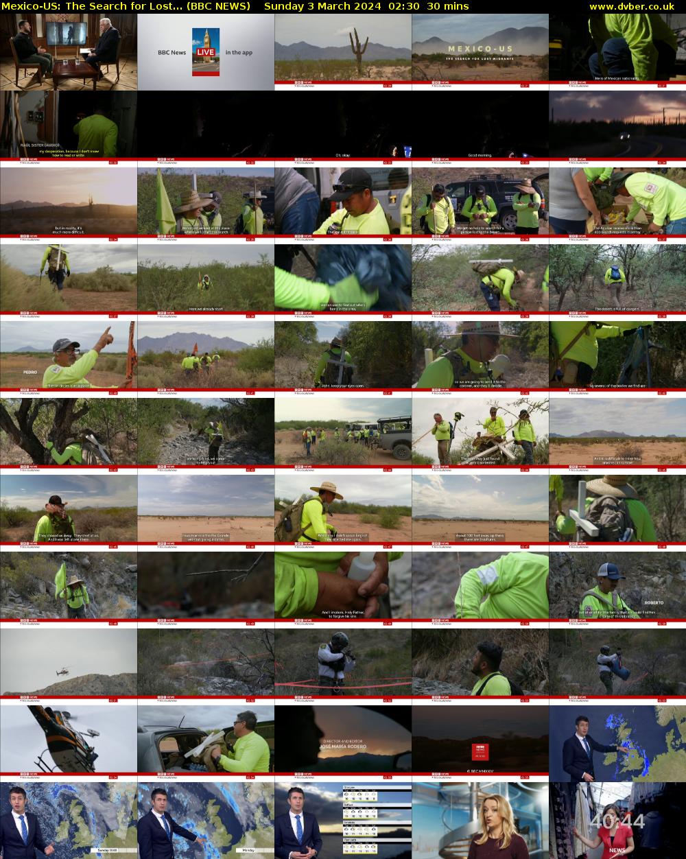 Mexico-US: The Search for Lost... (BBC NEWS) Sunday 3 March 2024 02:30 - 03:00