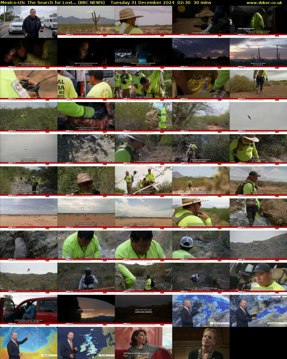 Mexico-US: The Search for Lost... (BBC NEWS) Tuesday 31 December 2024 02:30 - 03:00