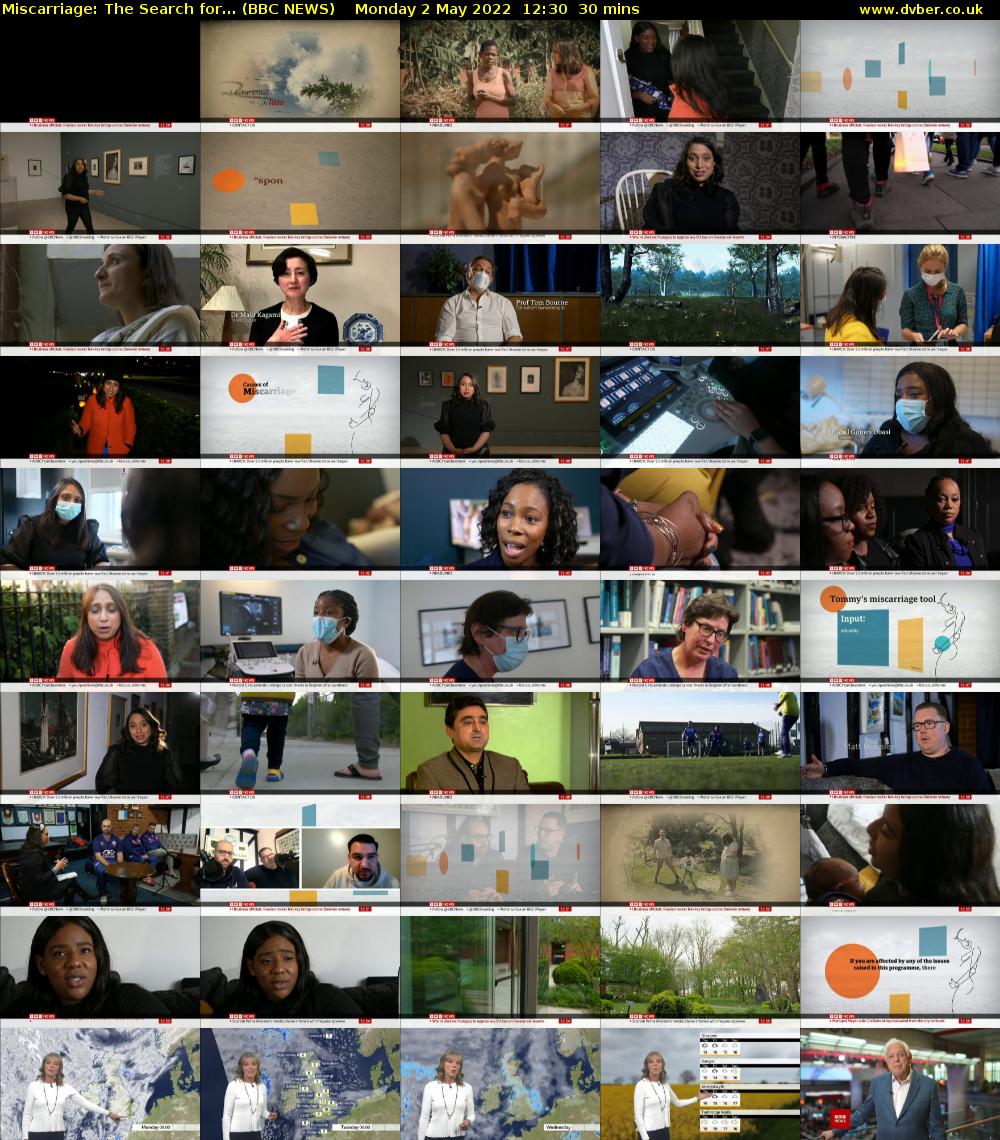 Miscarriage: The Search for... (BBC NEWS) Monday 2 May 2022 12:30 - 13:00