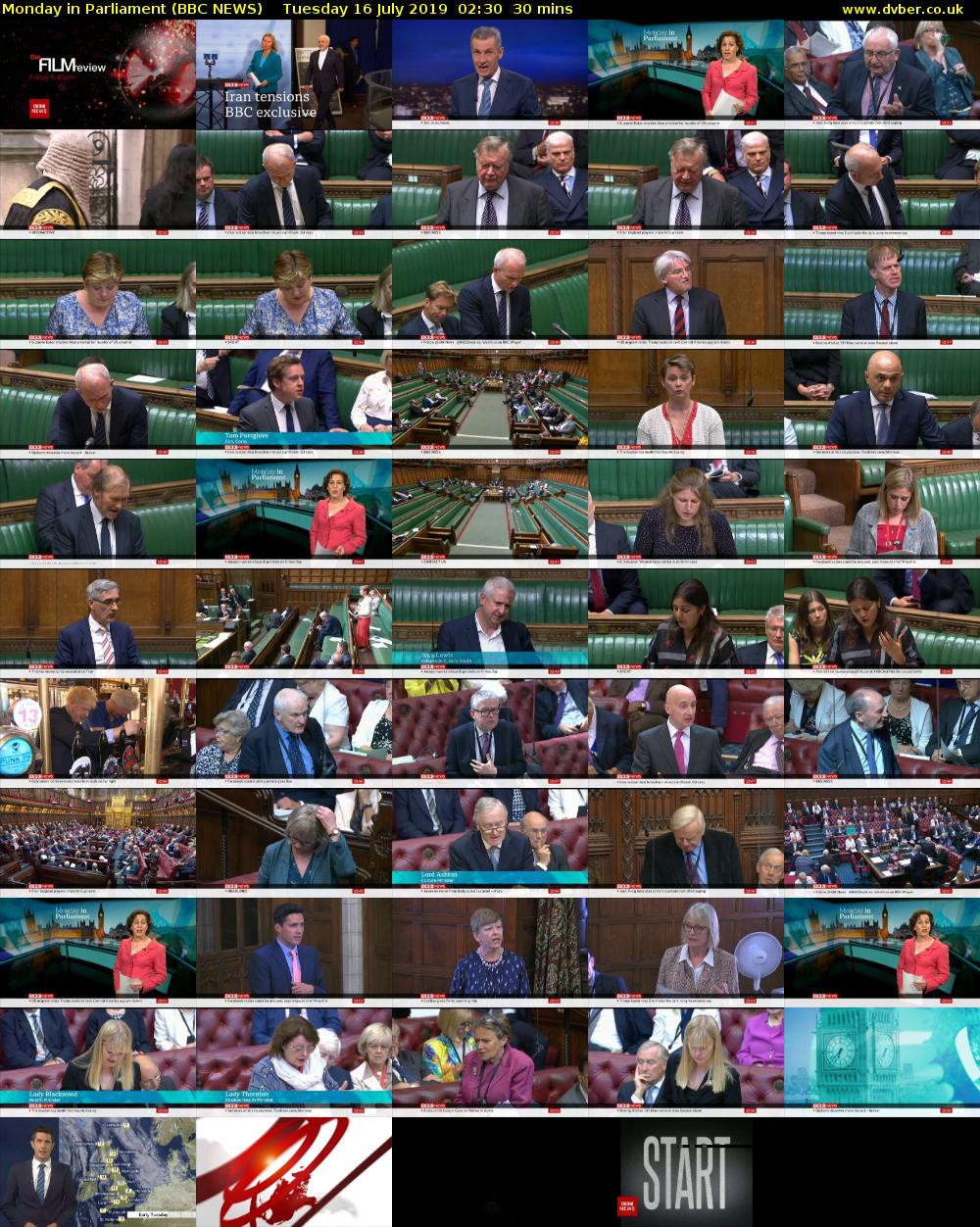 Monday in Parliament (BBC NEWS) Tuesday 16 July 2019 02:30 - 03:00