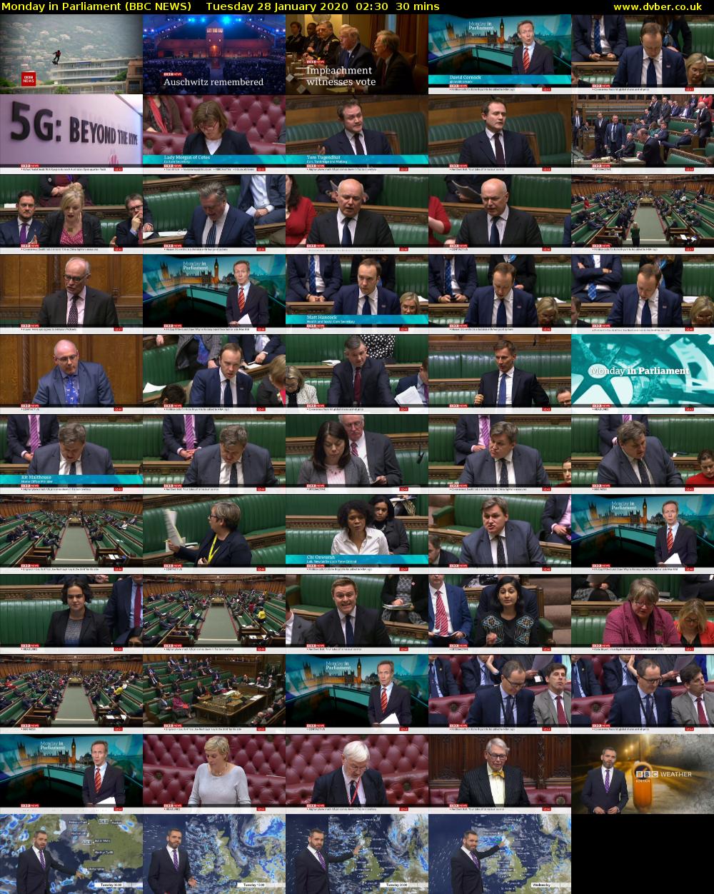 Monday in Parliament (BBC NEWS) Tuesday 28 January 2020 02:30 - 03:00