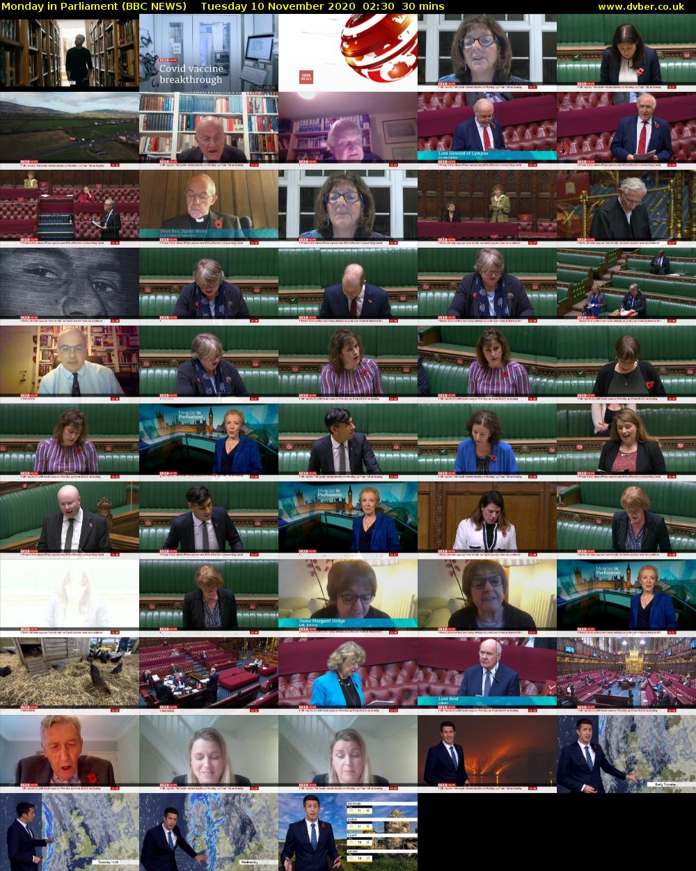 Monday in Parliament (BBC NEWS) Tuesday 10 November 2020 02:30 - 03:00