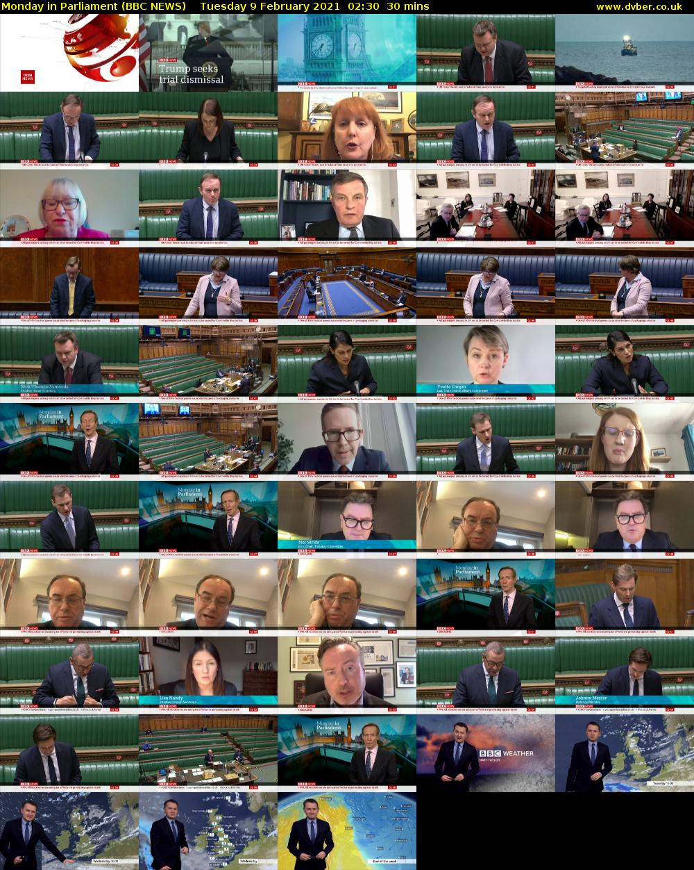 Monday in Parliament (BBC NEWS) Tuesday 9 February 2021 02:30 - 03:00