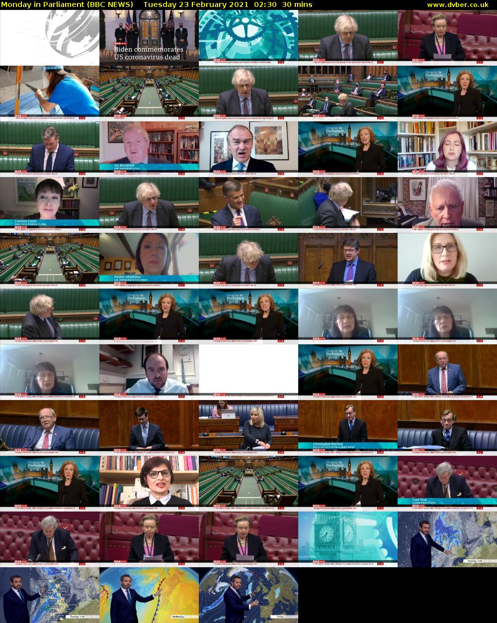 Monday in Parliament (BBC NEWS) Tuesday 23 February 2021 02:30 - 03:00