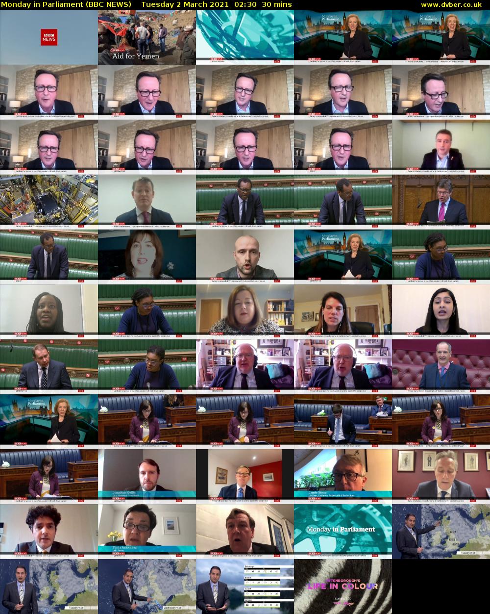 Monday in Parliament (BBC NEWS) Tuesday 2 March 2021 02:30 - 03:00