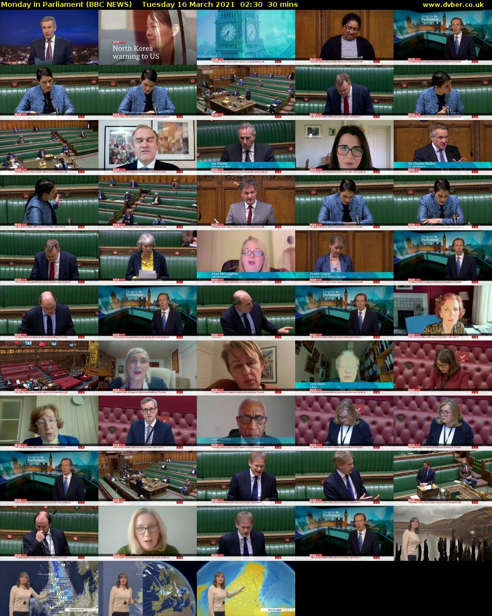 Monday in Parliament (BBC NEWS) Tuesday 16 March 2021 02:30 - 03:00