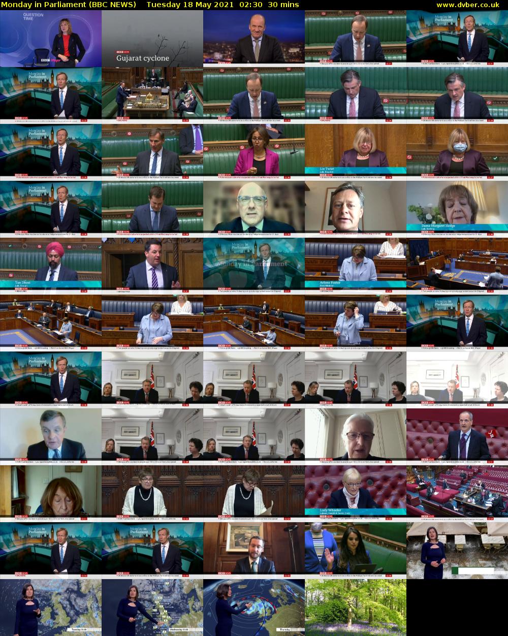Monday in Parliament (BBC NEWS) Tuesday 18 May 2021 02:30 - 03:00