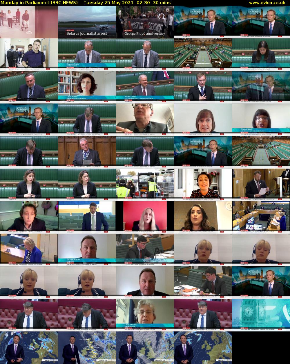 Monday in Parliament (BBC NEWS) Tuesday 25 May 2021 02:30 - 03:00