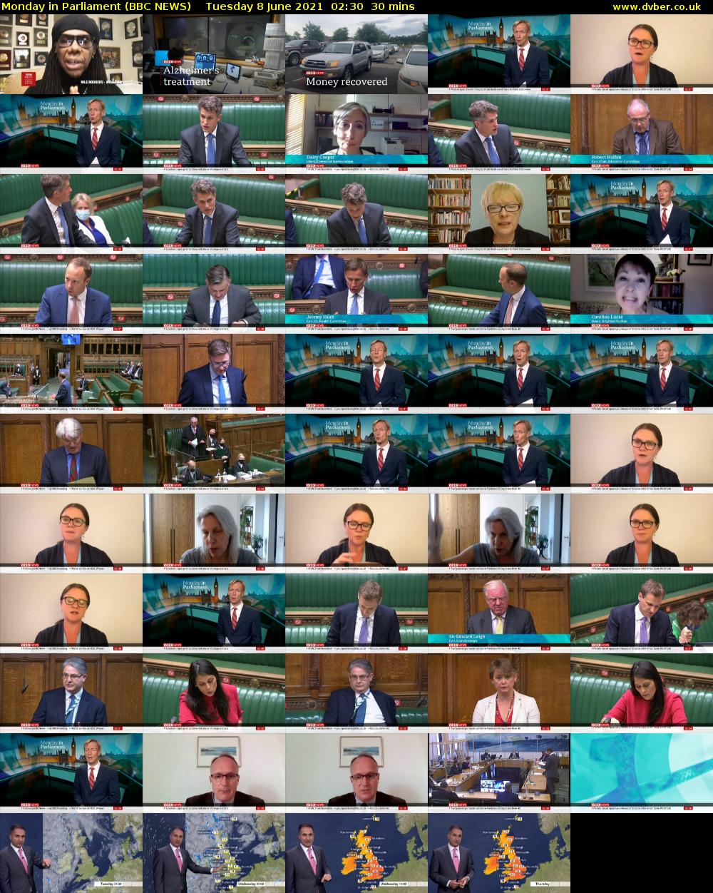 Monday in Parliament (BBC NEWS) Tuesday 8 June 2021 02:30 - 03:00