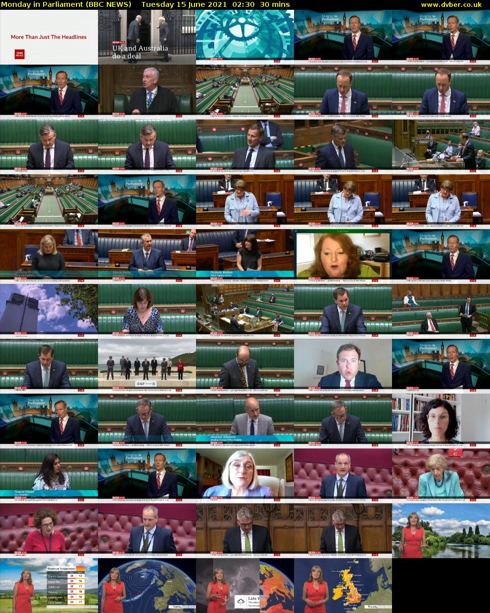 Monday in Parliament (BBC NEWS) Tuesday 15 June 2021 02:30 - 03:00