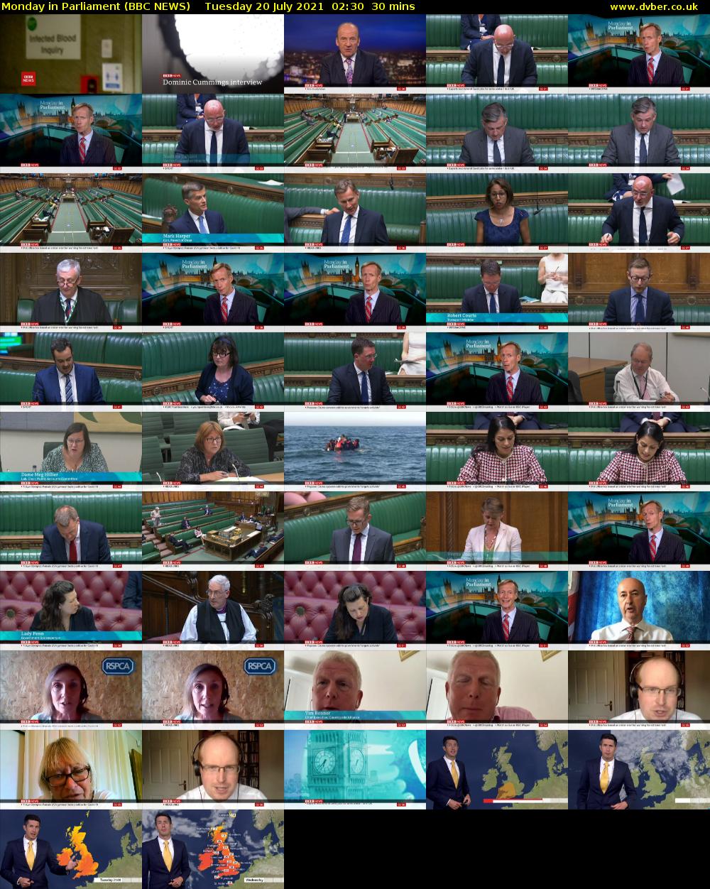 Monday in Parliament (BBC NEWS) Tuesday 20 July 2021 02:30 - 03:00
