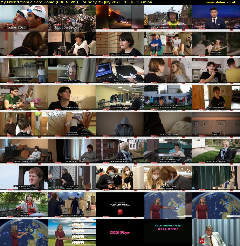 My Friend from a Care Home (BBC NEWS) Sunday 25 July 2021 03:30 - 04:00