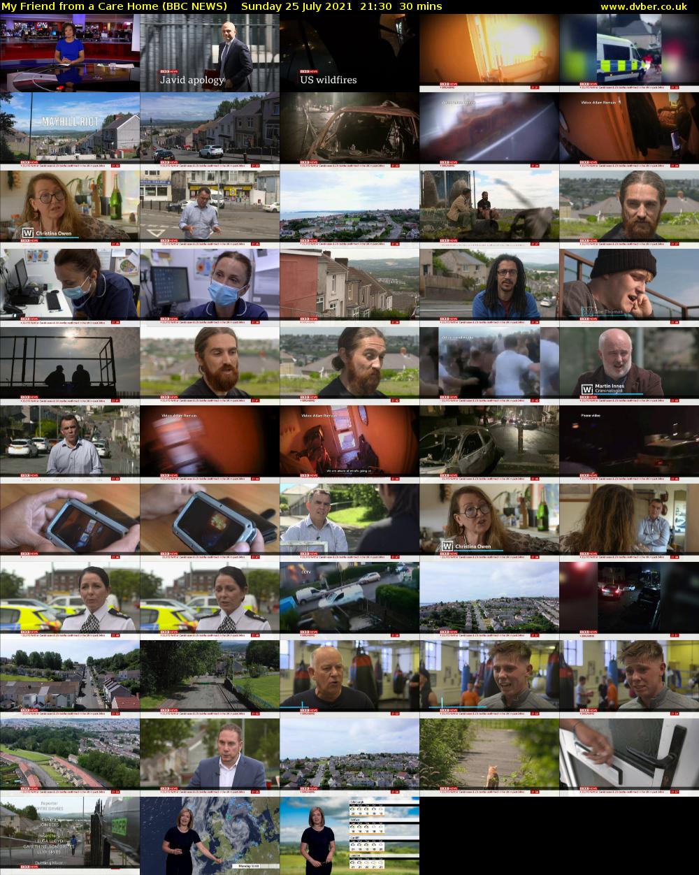 My Friend from a Care Home (BBC NEWS) Sunday 25 July 2021 21:30 - 22:00