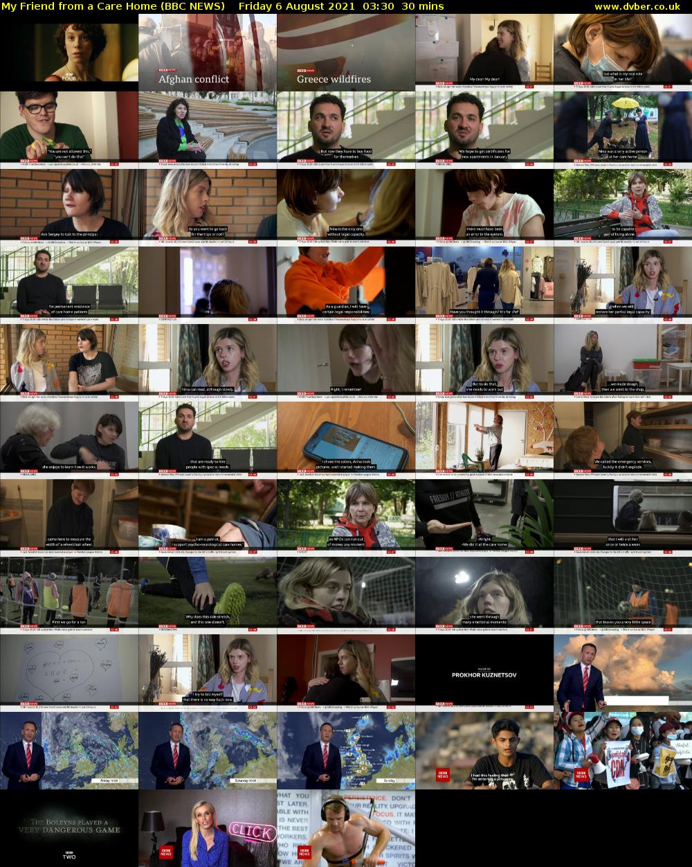 My Friend from a Care Home (BBC NEWS) Friday 6 August 2021 03:30 - 04:00