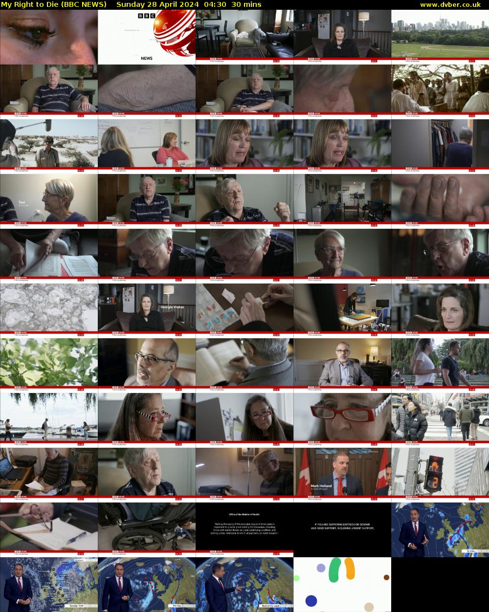 My Right to Die (BBC NEWS) Sunday 28 April 2024 04:30 - 05:00