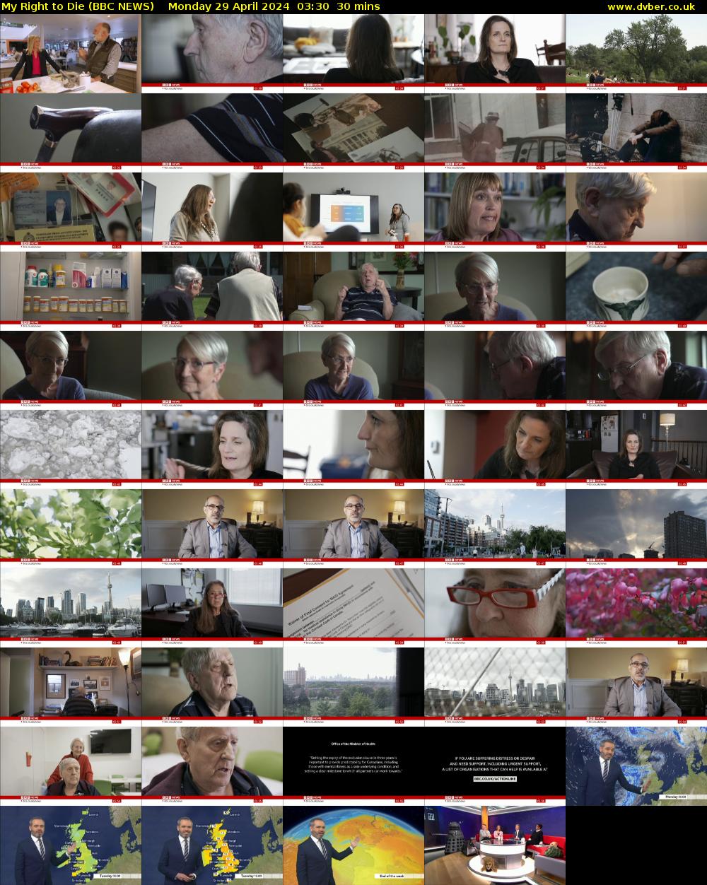 My Right to Die (BBC NEWS) Monday 29 April 2024 03:30 - 04:00