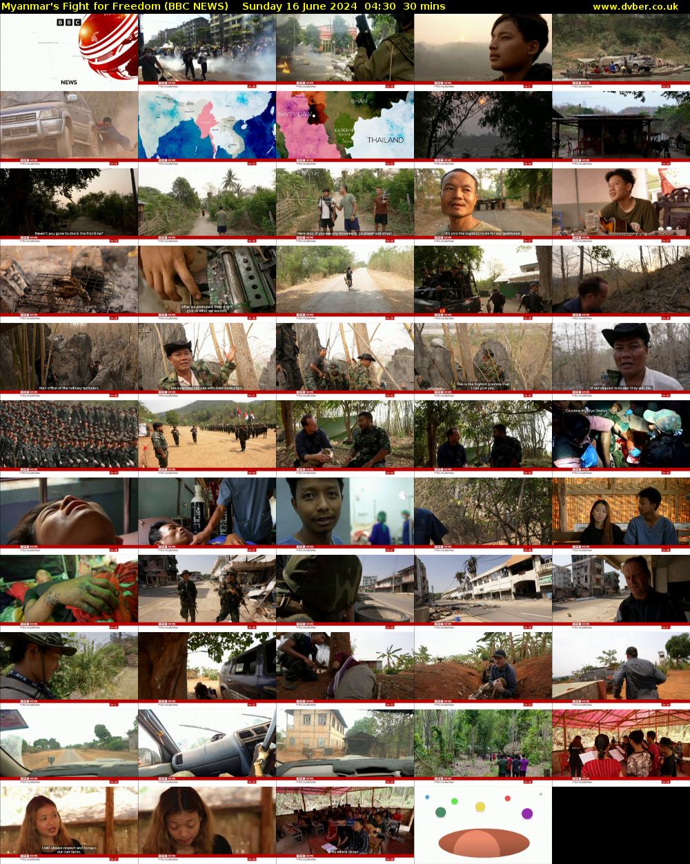 Myanmar's Fight for Freedom (BBC NEWS) Sunday 16 June 2024 04:30 - 05:00